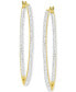 Фото #1 товара Crystal Pavé In & Out Medium Hoop Earrings in 10k Gold, 1.57"