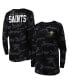 Women's Black New Orleans Saints Camo Long Sleeve T-shirt Черный, XS - фото #2