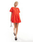 Glamorous puff ball mini dress in pop red Красный, 42 - фото #2