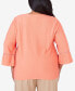 Plus Size Tuscan Sunset Solid Texture Top with Side Tie