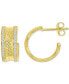 ფოტო #1 პროდუქტის Cubic Zirconia Hammered Small Hoop Earrings in 14k Gold-Plated Sterling Silver, 0.55"