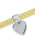 ფოტო #4 პროდუქტის Cubic Zirconia Heart Charm Bismark Chain Bracelet, Created for Macy's