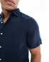 Superdry Studios casual linen shirt in navy