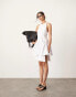 Фото #4 товара ASOS EDITION racer neck drop waist mini dress with knot detail skirt in white