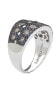 Suzy Levian Sterling Silver Cubic Zirconia Blue & White Mosaic Ring