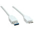 Фото #3 товара VALUE USB 3.0 Cable - A - Micro A - M/M 2.0 m - 2 m - USB A - Micro-USB A - USB 3.2 Gen 1 (3.1 Gen 1) - Male/Male - White