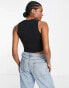 Фото #2 товара ASOS DESIGN tank top with neck and armhole diamante trim in black