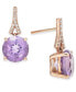 ფოტო #4 პროდუქტის Pink Amethyst (3-1/2 ct. t.w.) & Diamond (1/20 ct. t.w.) Drop Earrings in 14k Rose Gold