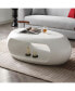 Sleek Modern Coffee Table Fiberglass Oval Design, No Assembly