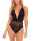 Фото #1 товара High Leg Lace Lingerie Teddy with Caged Back Detail