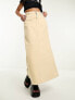 Фото #1 товара Reclaimed Vintage denim maxi skirt in ecru