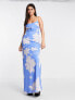 Фото #4 товара ASOS DESIGN cami bias maxi dress with large floral print in blue