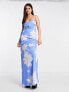 Фото #7 товара ASOS DESIGN cami bias maxi dress with large floral print in blue