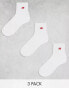 Фото #2 товара New Balance red logo mid sock 3 pack in white