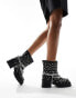 Azalea Wang Coven studded embellishment chunky ankle boot in black