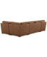 Фото #10 товара Radley 136" 4-Pc. Leather Square Corner Modular Chaise Sectional, Created for Macy's