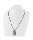 ფოტო #3 პროდუქტის Black and Yellow IP-plated CZ HERO Dog Tag Curb Chain Necklace