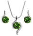 Фото #1 товара A fitting set of Chaton Wave Fern Green necklaces and earrings