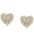 ფოტო #3 პროდუქტის EFFY® Diamond Heart Stud Earrings (1/2 ct. t.w.) in 14k White Gold (Also available in Yellow Gold)