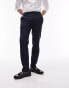 Topman stretch slim textured suit trousers in navy Синий, W32 Regular - фото #1