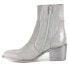 Фото #3 товара Diba True Majestic Metallic Zippered Round Toe Booties Womens Grey, Silver Casua