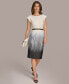 ფოტო #1 პროდუქტის Donna Karan Women's Belted Ombré-Print Sheath Dress