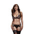 Leopard &amp; Lace Bra Top &amp; Garter &amp; Panty One Size Baci Lingerie BW3110-LEOOS