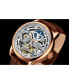 Men's Brown Leather Strap Watch 49mm
