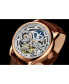 ფოტო #2 პროდუქტის Men's Brown Leather Strap Watch 49mm