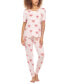 Фото #1 товара Women's Happy Place 2-Pc. Printed Pajamas Set
