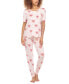 ფოტო #1 პროდუქტის Women's Happy Place 2-Pc. Printed Pajamas Set