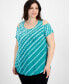 Фото #1 товара Plus Size Dissipating Etch Cold-Shoulder Top, Created for Macy's