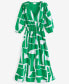 Фото #5 товара Women's Cotton Surplice-Neck 3/4-Sleeve Midi Dress, Created for Macy's