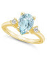 ფოტო #1 პროდუქტის Aquamarine and Diamond Ring (1-5/8 ct.t.w and 1/10 ct.t.w) 14K Yellow Gold