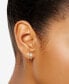 ფოტო #2 პროდუქტის Cultured Freshwater Pearl (3-1/2 5mm) & Lab-Created White Sapphire (1/10 ct. t.w.) Curved Stud Earrings in 14k Gold-Plated Sterling Silver