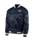 Men's Navy Denver Broncos Locker Room Satin Varsity Full-Snap Jacket