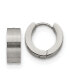 ფოტო #1 პროდუქტის Stainless Steel Brushed and Polished 5mn Hinged Hoop Earrings