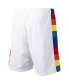 Фото #2 товара Men's White Denver Nuggets Hardwood Classics Primary Logo Swingman Shorts