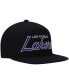 ფოტო #4 პროდუქტის Men's Black Los Angeles Lakers Hardwood Classics Script 2.0 Snapback Hat