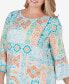 ფოტო #3 პროდუქტის Plus Size Breezy Eclectic Knit Top