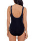 ფოტო #2 პროდუქტის Women's Shirred Zip-Front One-Piece Swimsuit
