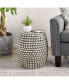 Фото #2 товара Modern Textured Metal Accent Table With Studded Design