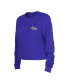 Women's Purple Baltimore Ravens Thermal Crop Long Sleeve T-shirt Фиолетовый, XS - фото #3