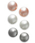 ფოტო #1 პროდუქტის Silver-Tone 3-Pc. Set Imitation Pearl Stud Earrings, Created for Macy's