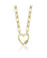 ფოტო #2 პროდუქტის Gigi Girl Kids/Young Teens 14K Gold Plated Cubic Zirconia Heart Charm Necklace