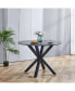 Mid-Century Black Dining Table for 4-6 People