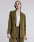 Фото #6 товара Women's Washed Twill Open Front Blazer