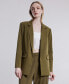 ფოტო #6 პროდუქტის Women's Washed Twill Open Front Blazer