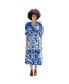 ფოტო #1 პროდუქტის Blue Printmaking Taffeta Midi Dress