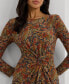 Women's Floral Twist-Front Stretch Jersey Dress